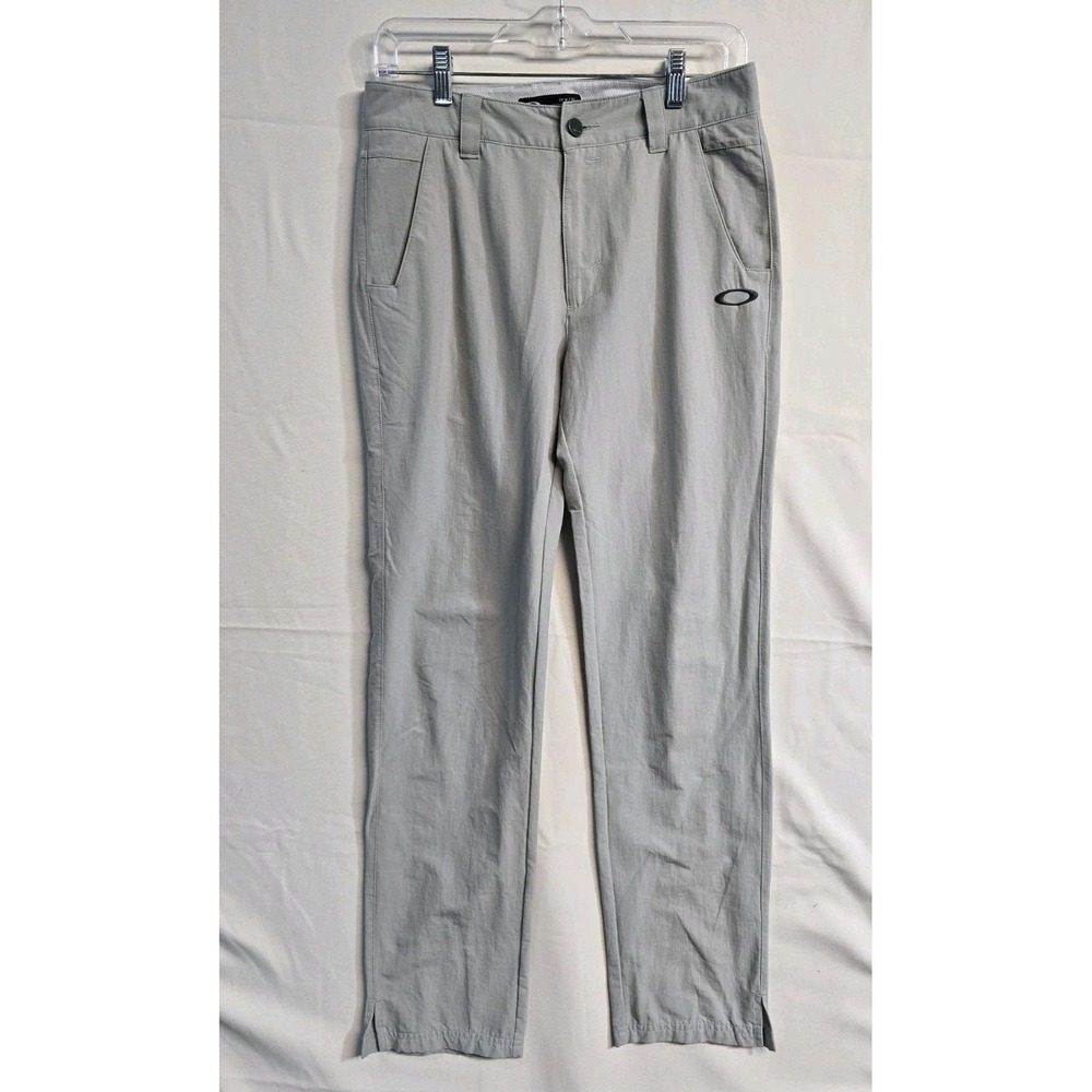Oakley Performance Golf Chino Straight Pants Men 28x32 Gray Regular Fit Stretch